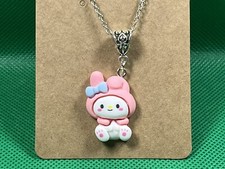Sanrio Hello Kitty My Melody Resin Pendant Silver Necklace 18  