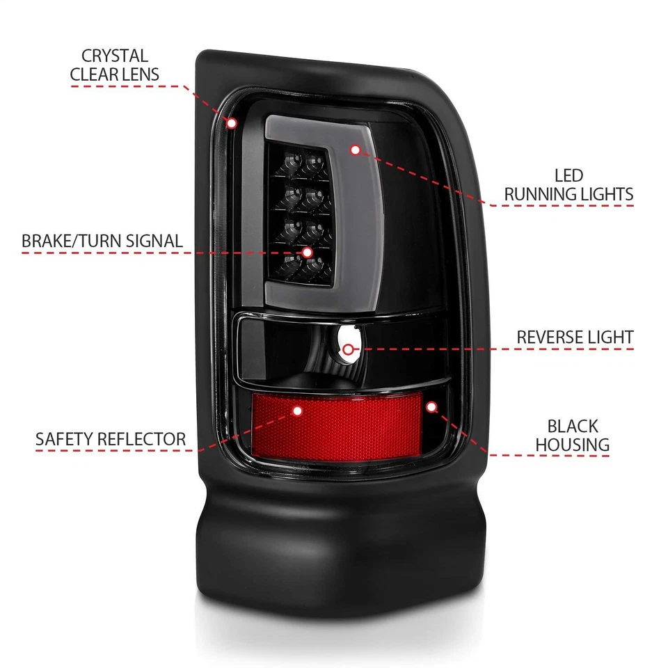 Задние фонари ANZO USA Usa 311339 подходят для Dodge Ram 1500 - Изображение 4 из 4