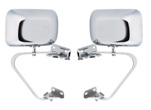 UNIVERSAL TRUCK PICKUP VAN TOWING CHROME DOOR MIRRORS 2 POINT MOUNT PAIR