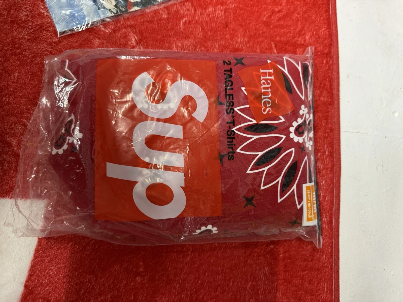 Tee shirt homme Supreme Hanes Bandana Paisley sans étiquette taille Medium (lot de 2)