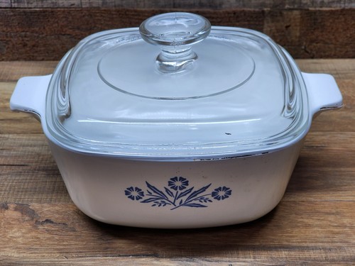 Corning Ware Blau Kornblume P-11/2-B Backform mit Deckel 1,5 Quart USA - Bild 1 von 6