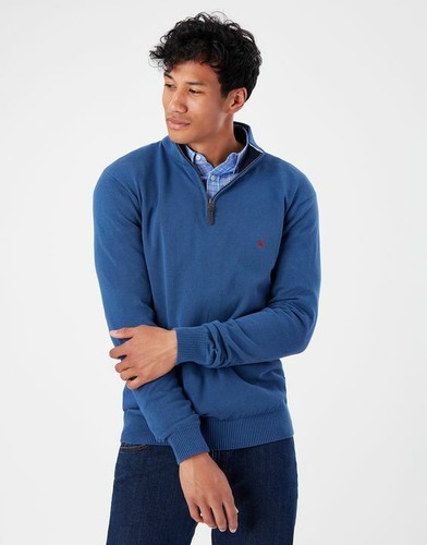 Mens Joules Hillside Zip Neck Jumper in 
