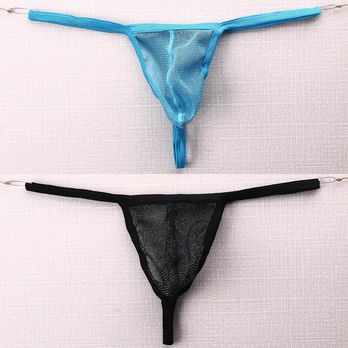 Uomo Rete Trasparente Marsupio Perizoma Slip Intimo T-Back Tanga Perizoma ♡ - Afbeelding 11 van 32