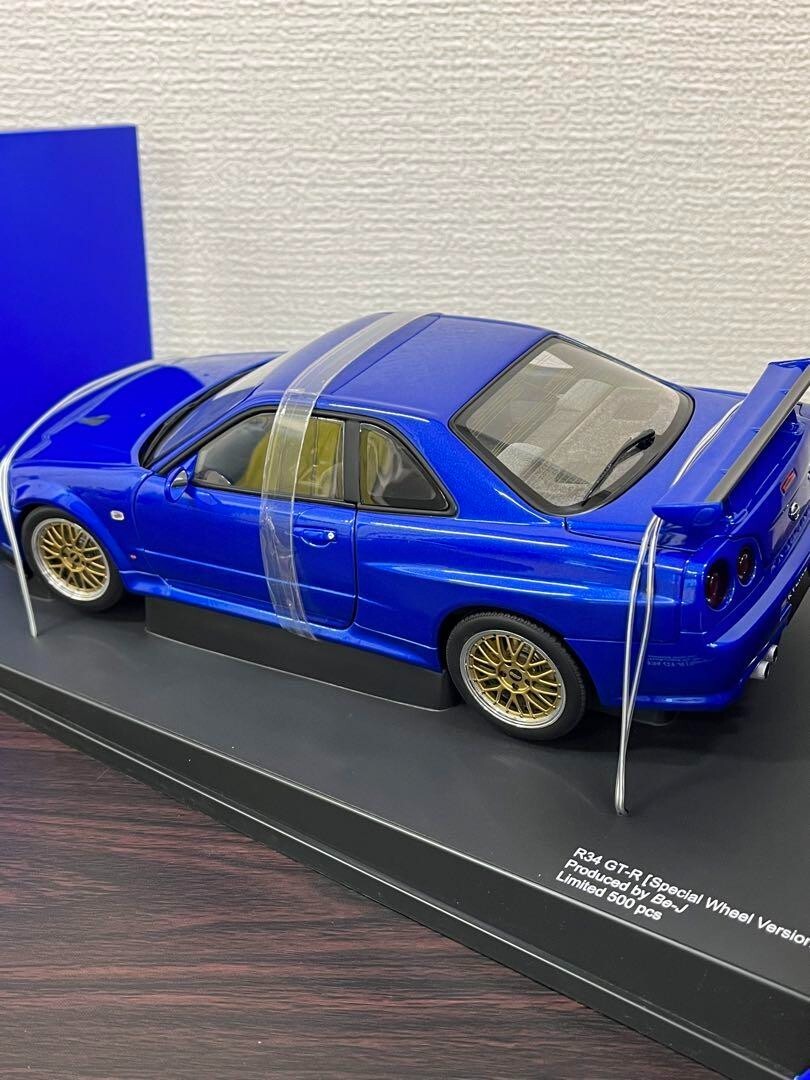 オートアート1/18 be-J世界限定500台 R34スカイラインGT-R Auto Art 1/18 Be-J World Limited 500 Units R34 Skyline Gt-R
