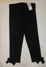 THE CHILDRENS PLACE Girls sz 5 Black Bow Capri Leggings NWT