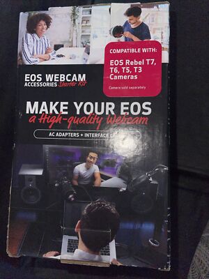 Canon EOS Webcam Accessories Starter Kit for EOS Rebel T7 T6 T5 T3 Cameras
