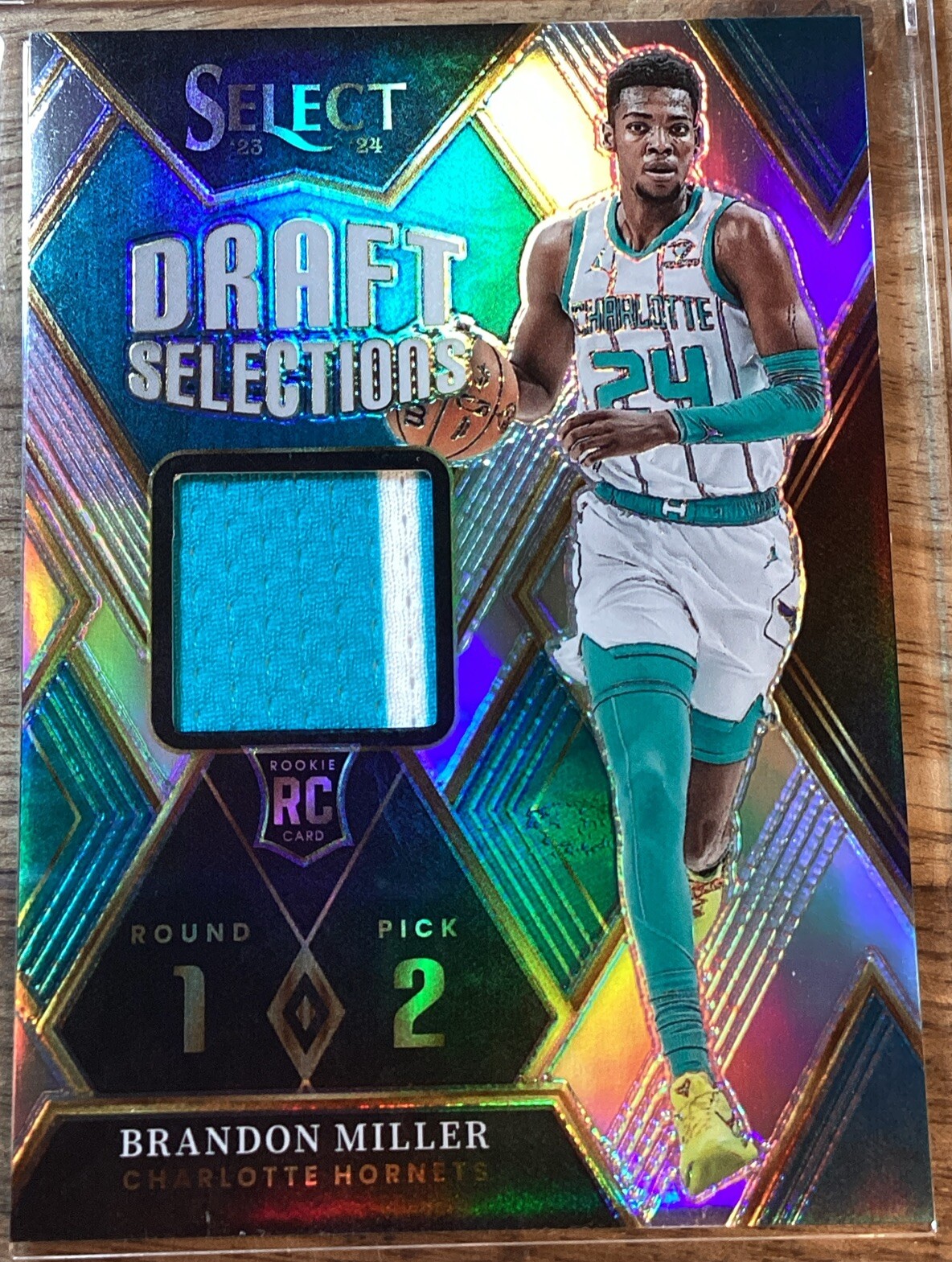 2023-24 Panini Select Brandon Miller RC Draft Selections Silver Prizm Patch #DSM