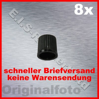 8 Stück Ventilkappen schwarz Reifenventil Kappen - tire valve cap black