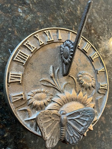 VTG White Swan Butterfly Sundial 1995 Brass