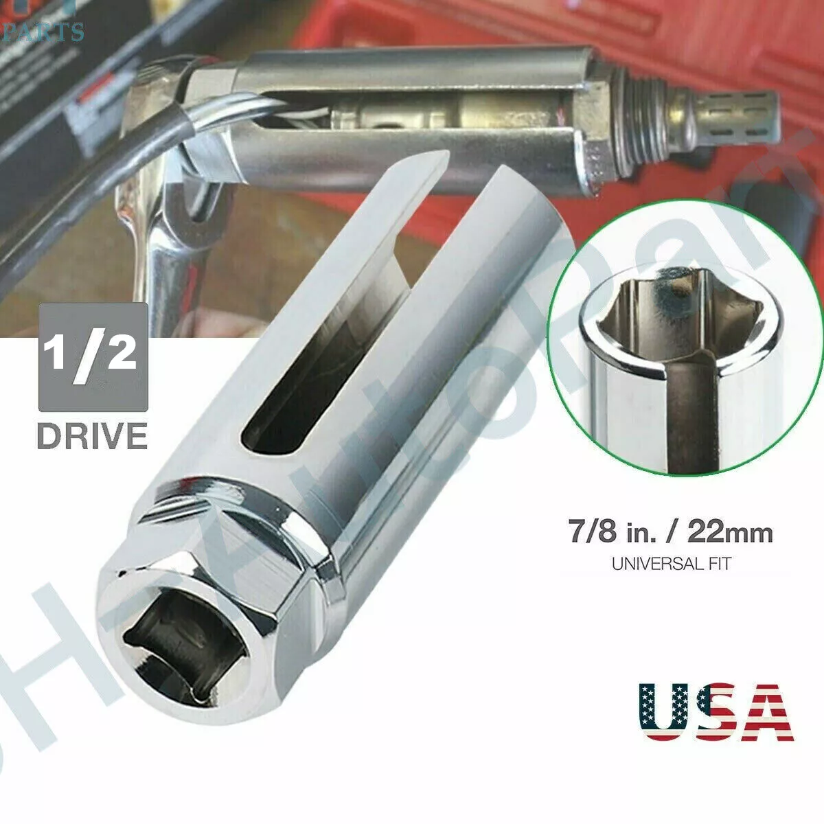 7 8 22mm O2 Oxygen Sensor Socket Removal Tool Side Wire Cutout 1