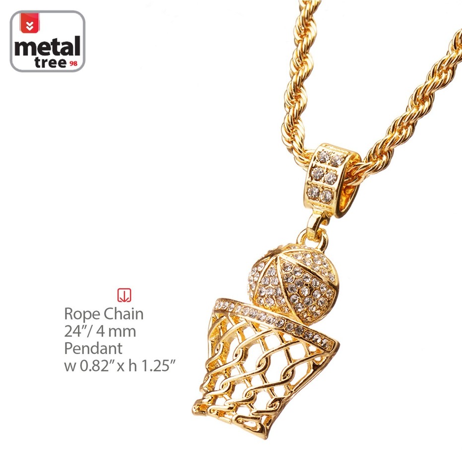 Collana Con Ciondolo Da Basket Color Argento Per Uomo - Foto 2