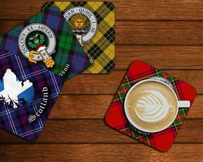 Anderson Clan Crest Drink Coasters Scottish Design Tartan set HD