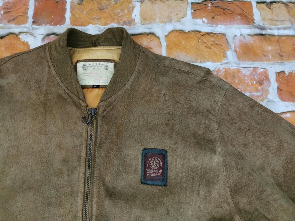 Chevignon Vintage Chaqueta de Cuero Exclusivo! Gamuza Informal Gr: XXL Punta Top - Imagen 3 de 4