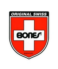 Bones Bearings Swiss Shield Sticker 4" x 3.25" - FREE SHIPPING!
