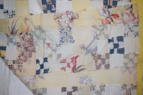 3839 Antik 20er Jahre Double 9 Patch Quilt Top, fabelhafte Stoffsammlung - Bild 11 von 12