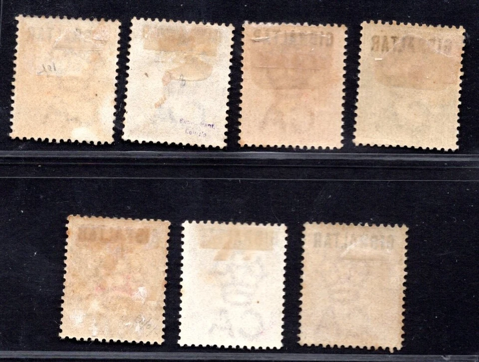 GIBRALTAR 1886 PRIMER JUEGO SCOTT # 1 - 7 COMO NUEVO BISAGRAS F-VF CATÁLOGO VALOR 1200 BP Foto 2 de 2