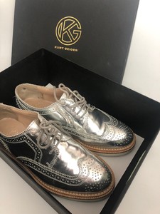 metallic brogues womens