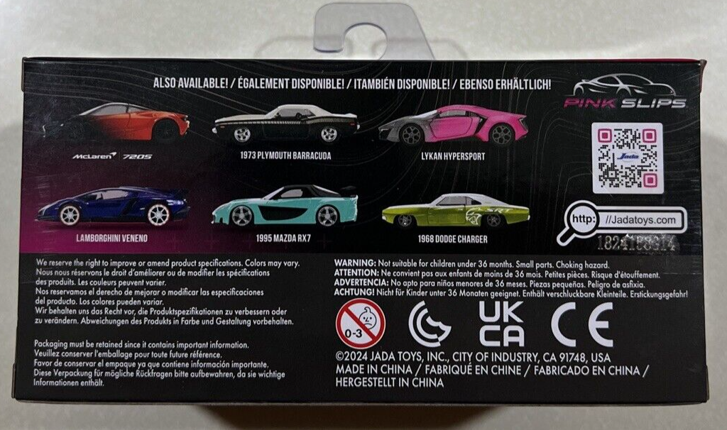 Jada 1968 ダッジチャージャー青 pink slips 1:24 1968 Dodge Charger Widebody -- Metallic Blue -- JADA