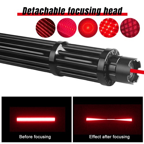 Green Blue Red Laser Pointer Pen USB Rechargeable Visible Beam W/5 Caps - Picture 13 of 53