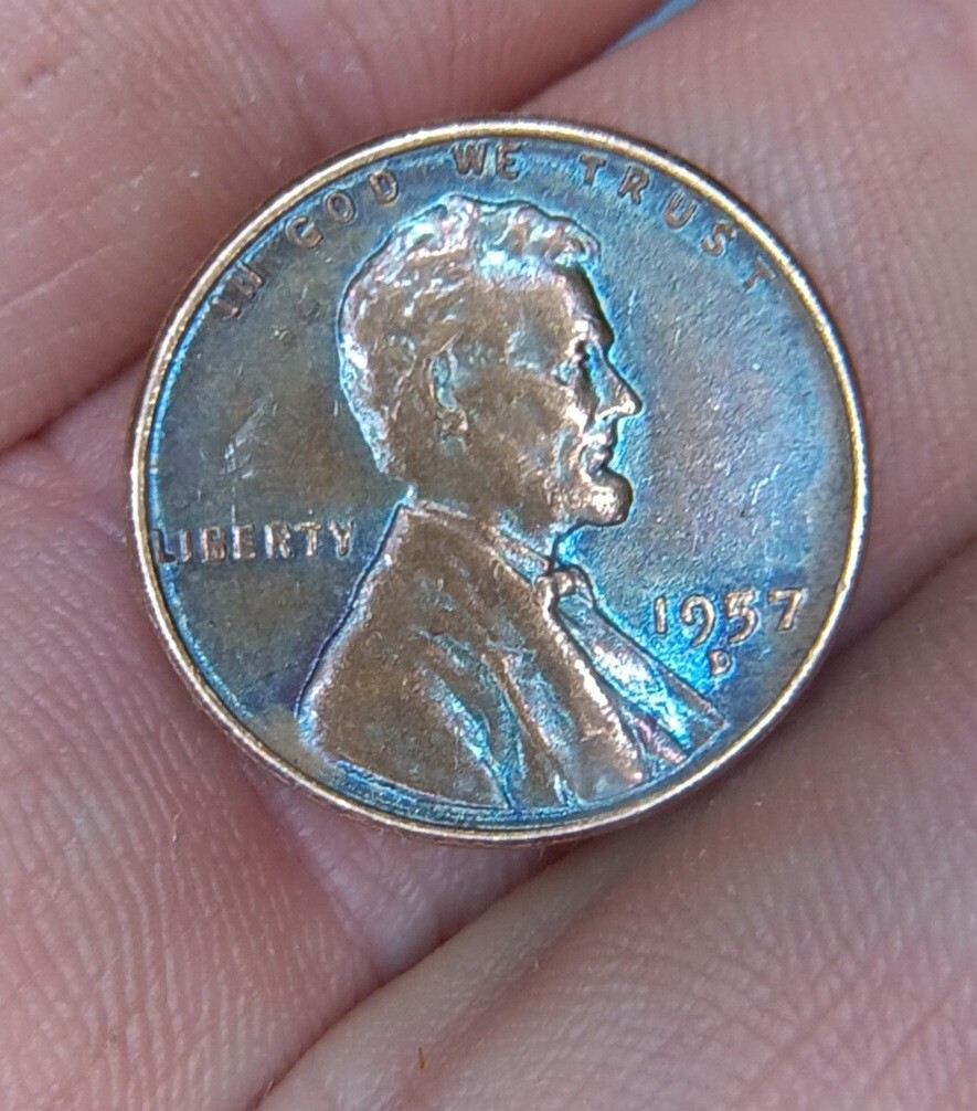Blue Shaded 1957 Wheat Penny | eBay