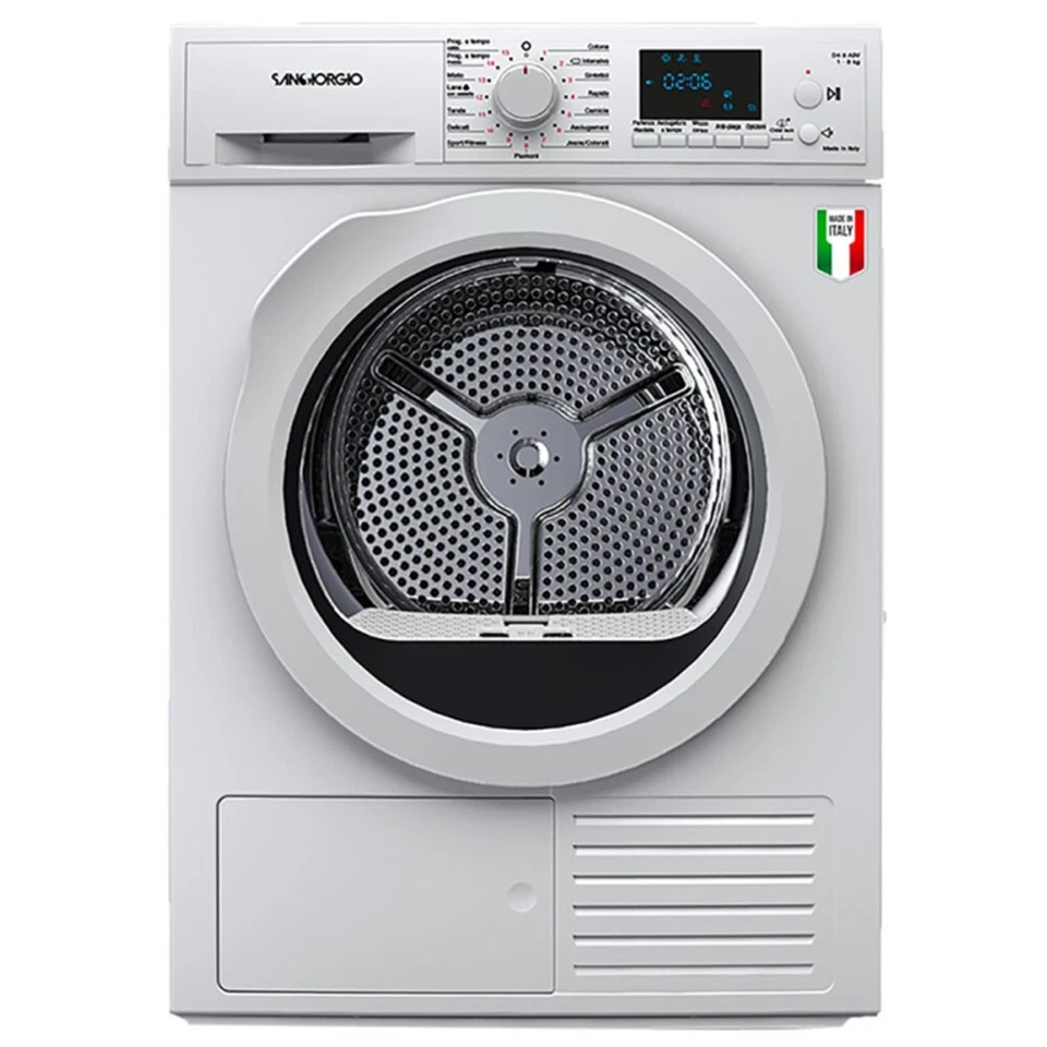 SDR9P SANGIORGIO ASCIUGATRICE A POMPA DI CALORE 9 KG 15 PROGRAMMI CLASSE A++ - Immagine 2 di 4