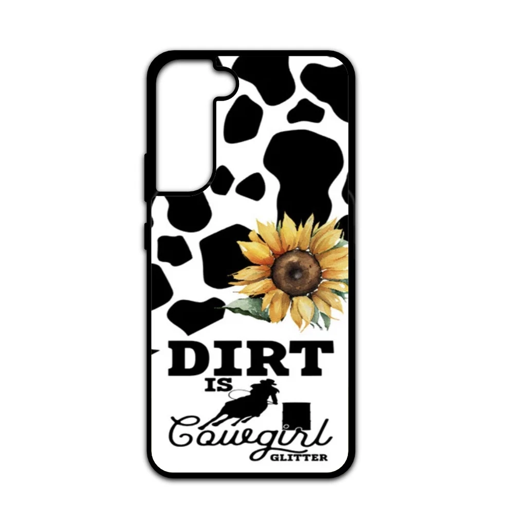 Phone Case for Galaxy S20 S21 S22 S23 Ultra Cow Print Barrel Racing Cowgirl Case