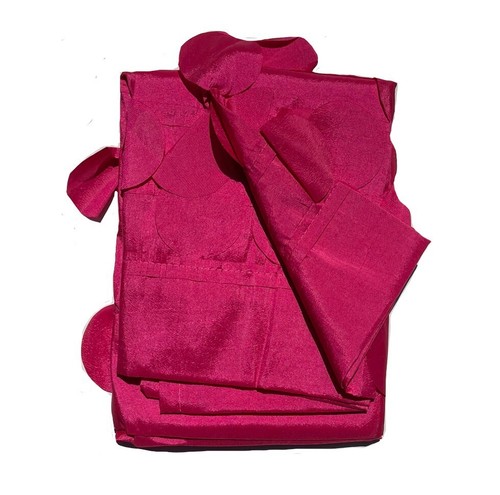 Style Selections Lavena Fuschia 2-Way Back Tab Valance 50” x 17” Hot Pink - Picture 6 of 9