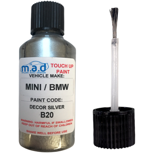 BMW Decor Silver 2 - B20 Alloy Wheel Touch Up Paint 30ML Curb Scratch M Sport - Picture 2 of 8