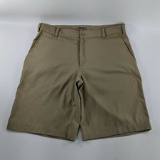 Nike Golf Tour Performance Dri Fit Flat Front Beige Shorts Mens Size 34