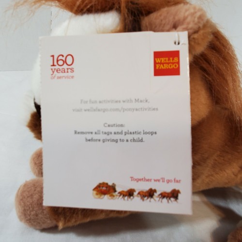 2012 Wells Fargo Mack Pony Horse Plush Stuffed Animal Toy 160 Years of Service - Picture 9 of 12