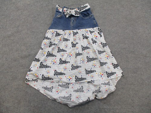 Pittsburgh Steelers Skirt Womens 10 Blue Jean Denim Skinny NFL Football Custom