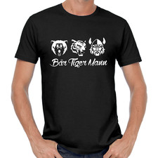 Orso Tigre Uomo Barba Hipster Comedy Detto Buffo Divertente Divertimento T-Shirt