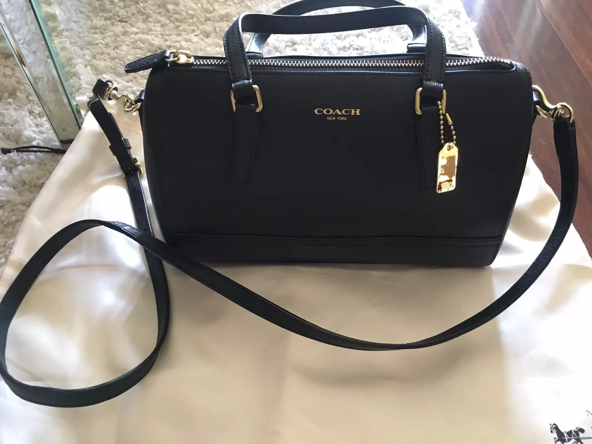 Coach Saffiano Satchel Handbag, Black | eBay