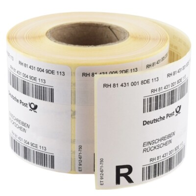 Deutsche Post Einschreiben-Rückschein Label National Rolle mit 500 Stück