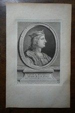 LOUIS V DIT LE FAINEANT . PORTRAIT. ORIGINAL ENGRAVING. 1760