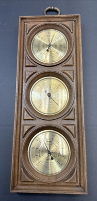 Springfield Thermometer Humidity Meter Barometer Weather 1702 USA Vintage