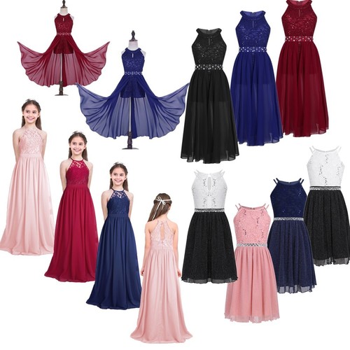Girls Floral Lace Maxi Romper Dress 