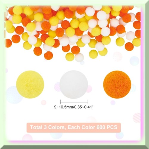 Colorful Fluffy Pompom Party Pack - 1800 Small 10mm Pom Poms for DIY Arts, Craft - Imagen 6 de 7