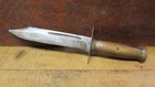 Vintage Antique US WW2 Zealand Australia Large Fighting Knife? Wood Handle