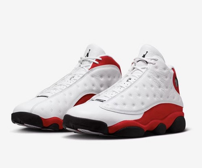 #ad Jordan Air Jordan 13 Chicago White Red Black Men#x27;s Mid Top Leather Sneaker $42.00