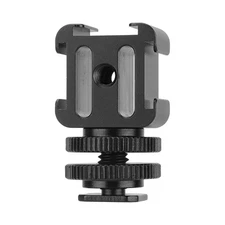 3-Way Cold Shoe Mount Bundle with Adjustable Shoe Mount Adapter for Camera