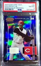 2003 Leaf Certified Materials KEN GRIFFEY JR MIRROR BLUE GamUsd BASE /100 PSA 8