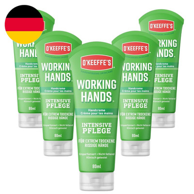 O'Keeffe'S Working Hands 80 Ml Tube 5 Pack - Hand Cream for Extremely Dry, Crack