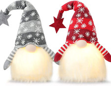 2PC Gnome Christmas Decorations Lighted Standing Gnomes Decorations Light up Chr