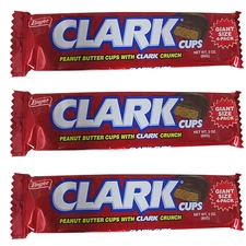 Clark Cups, Milk Chocolate Peanut Butter Bars with a Crunch, 3 Ounces, Pack of 3
