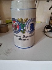 Bierkrug Brauerei Paulaner Thomas Br&auml;u M&uuml;nchen Ma&szlig;krug 2L Steinzeug  R/m1a