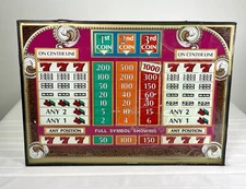 Vintage 80s Bally Slot Machine Payout Glass Triple 7 BAR Casino Las Vegas Retro