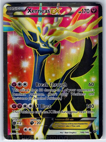 Xerneas EX 146/146 Ultra Rare XY Base Set Pokemon Holo Graphics