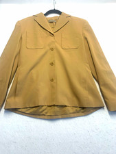 Valerie Stevens Cotton Blazer Jacket Beige Women's 8 Four-Button Notch Lapel
