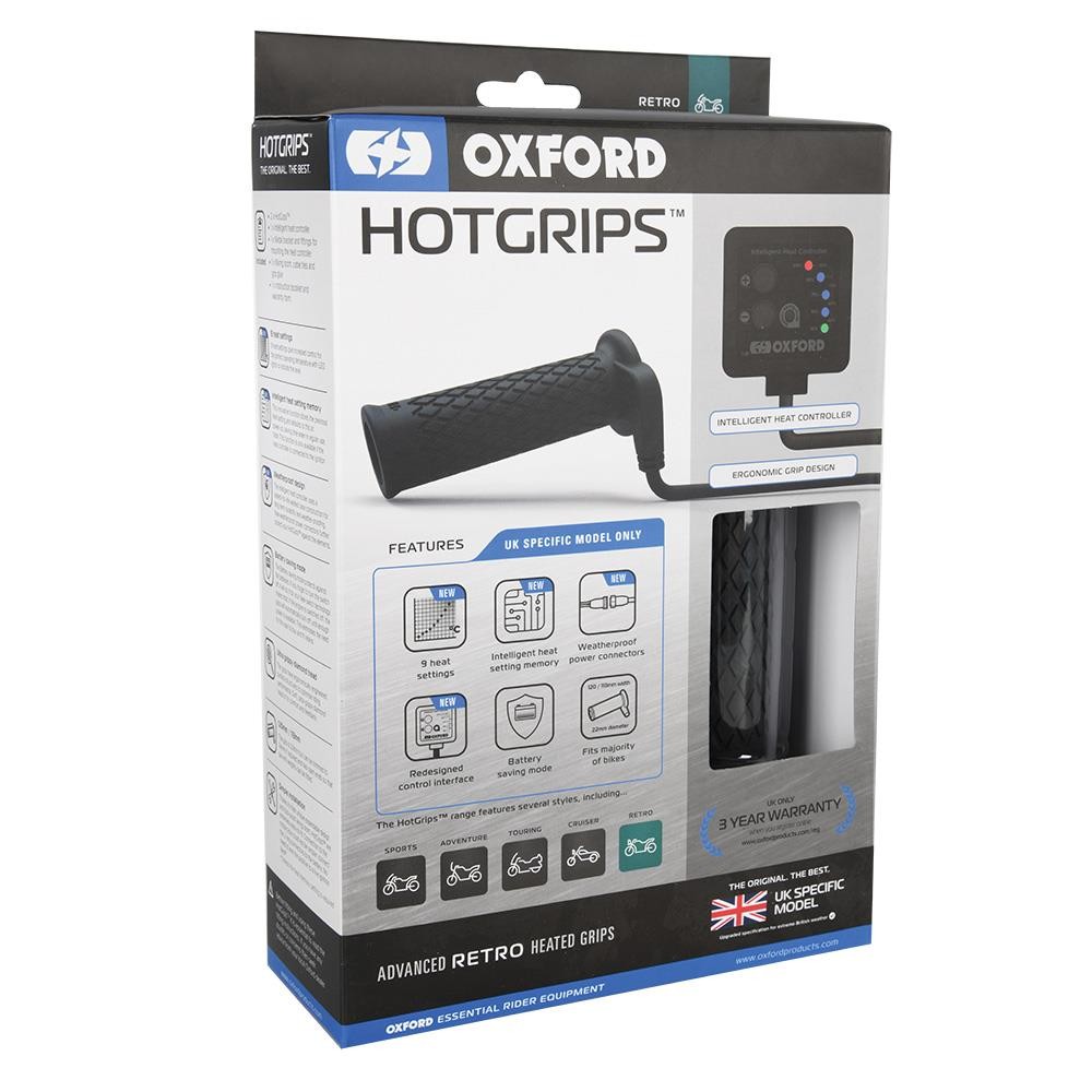 Oxford Advanced Retro Hot Grips Motorcycle Motorbike Heated Handlebars Winter